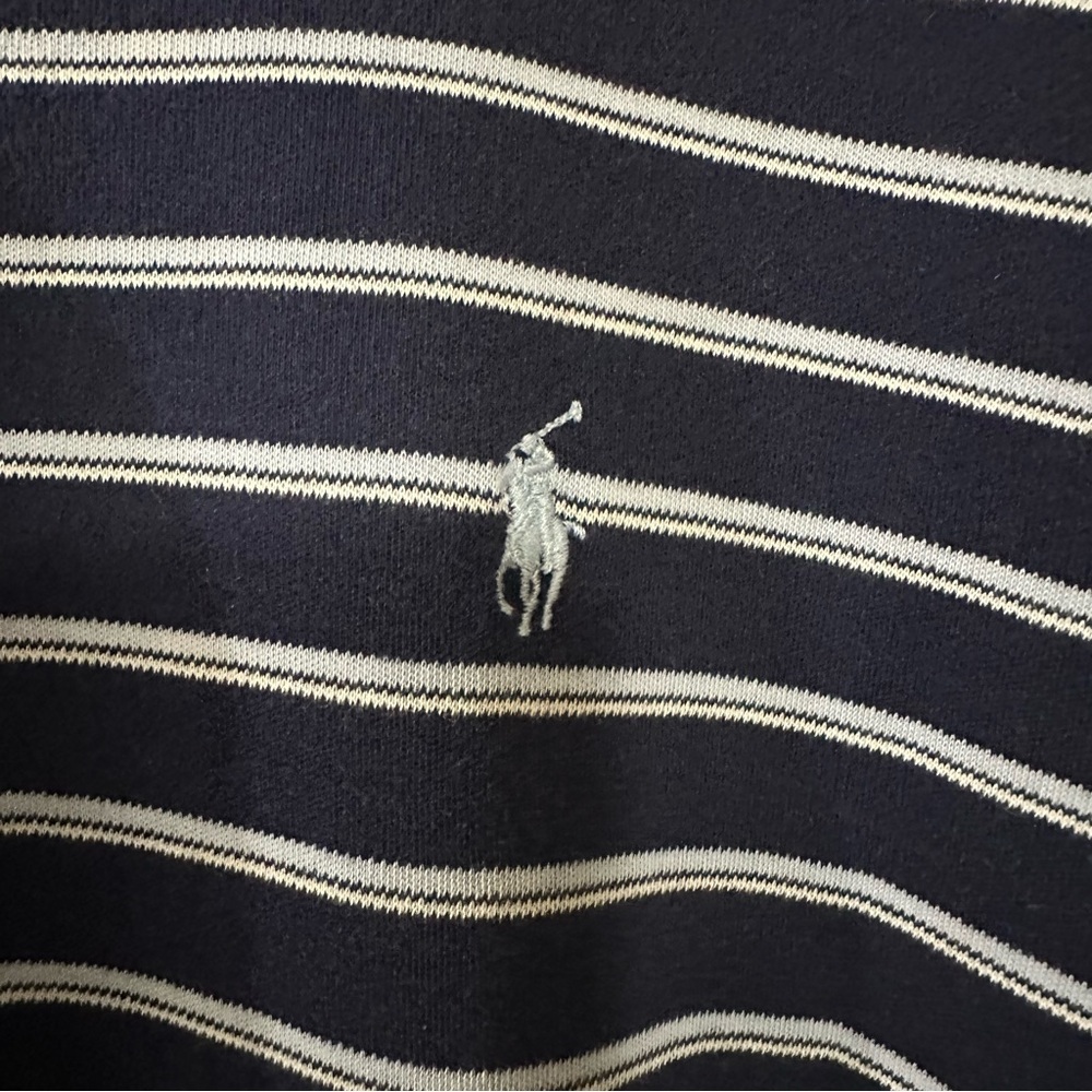 Polo Ralph Lauren Striped Blue And White Luxury Collar Polo Shirt Men’s Size XXL - Picture 3 of 8